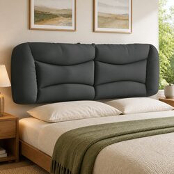 Wall-Mounted Headboard Cushion for Queen Bed - Dark Grey 152cm