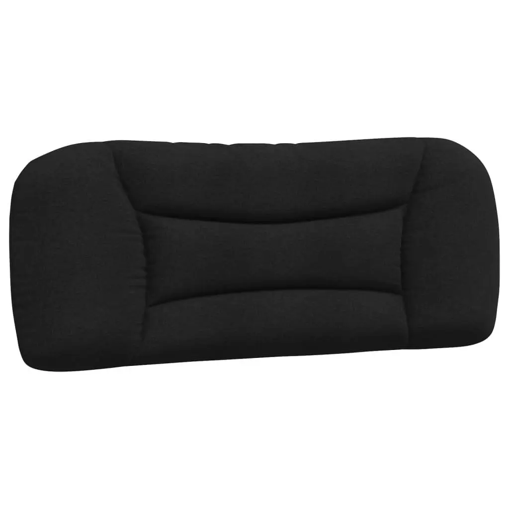 Headboard Cushion King Single Upholstered Bed Pillow Wavy Design Black Fabric