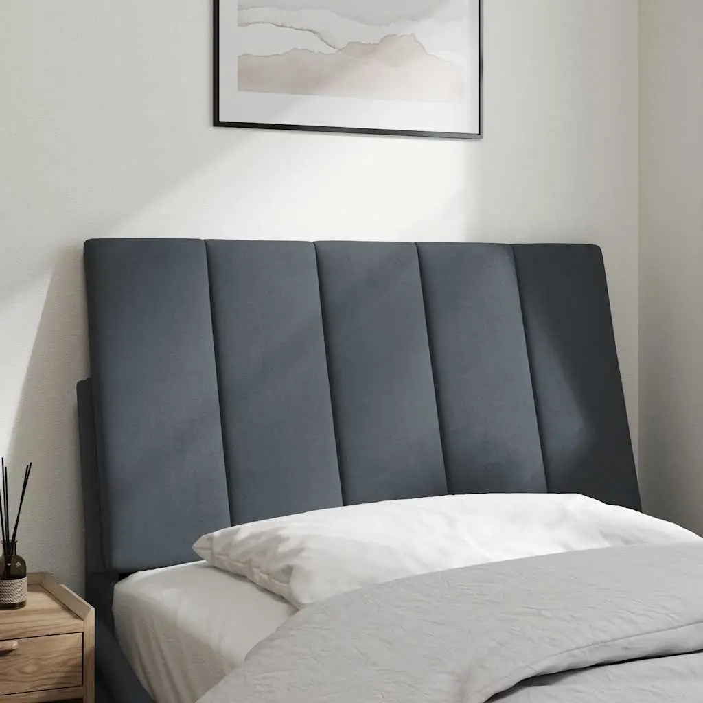 Headboard Cushion 90cm Grey Velvet Upholstered Bed Wall Mount Hanging Pillow