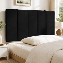 Black Velvet Headboard Cushion 90 cm with Foam Support