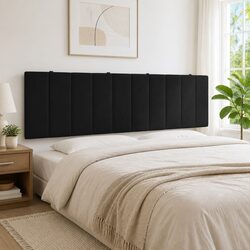 Black Velvet Wall-Mounted Headboard Cushion 180cm