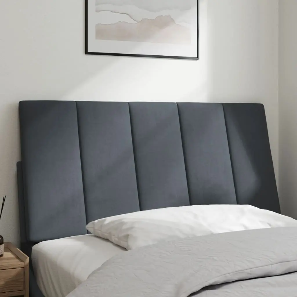 Headboard Cushion Foam Padded King Single 107cm Grey Velvet