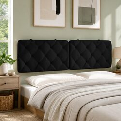 Black Velvet Upholstered Headboard Cushion 180 cm