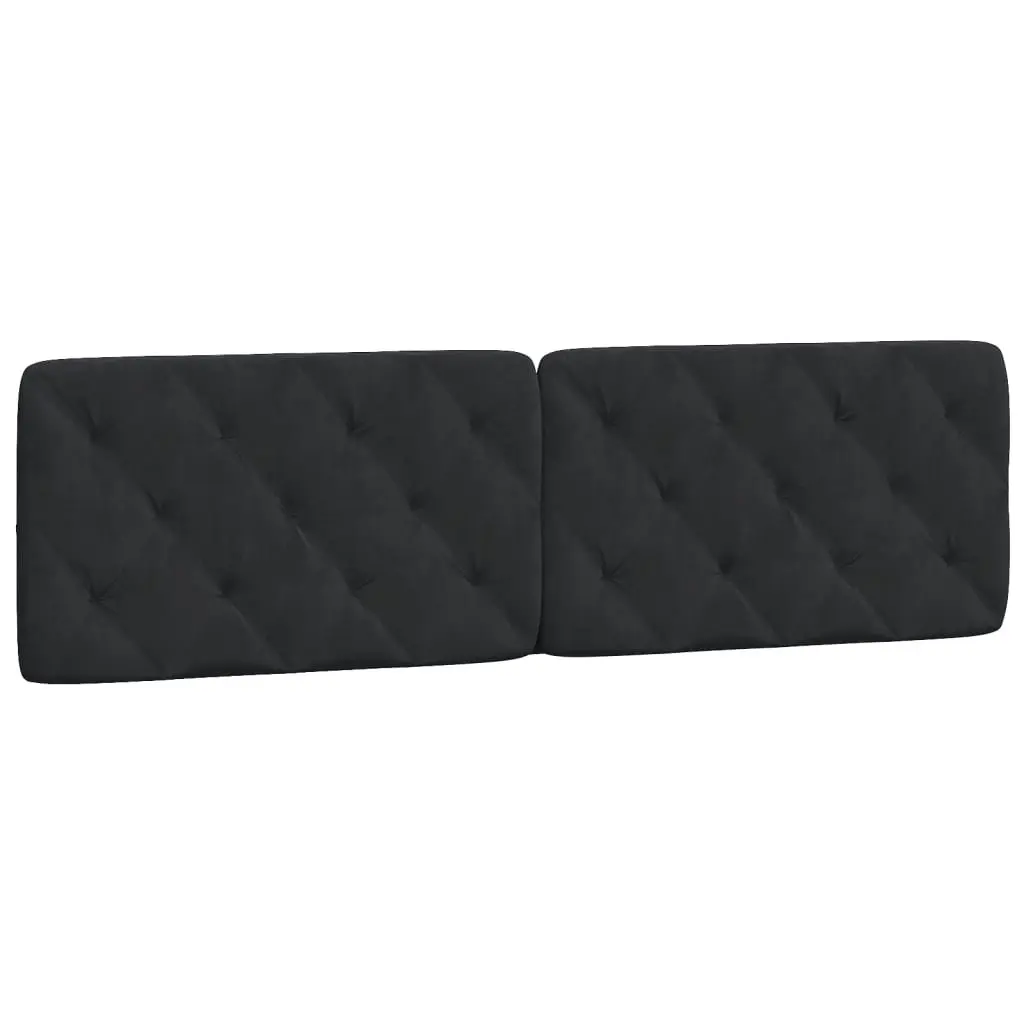 Headboard Cushion Soft Velvet 180 cm Black