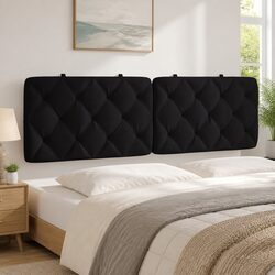 Modern Black Velvet Headboard Cushion 152cm for Design Lovers