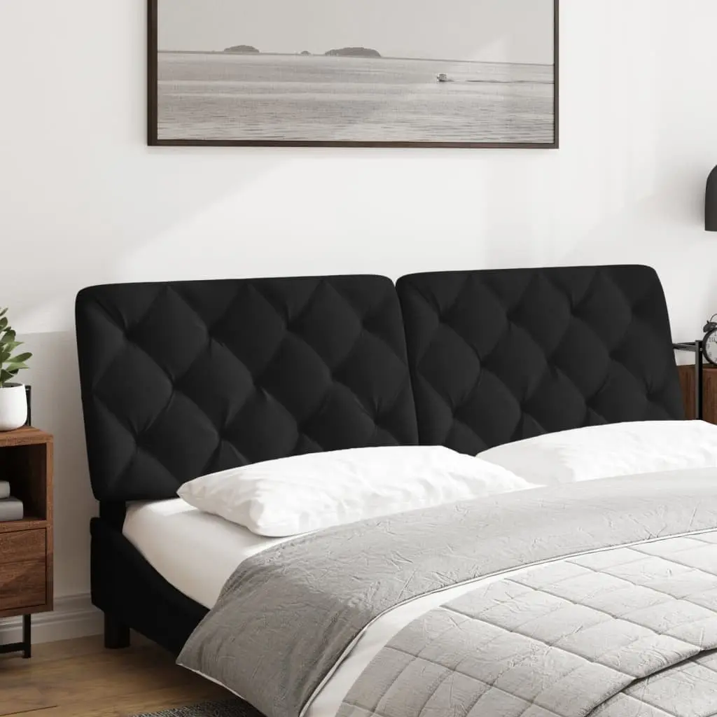 Queen Headboard Cushion Foam Filled 152cm Black Velvet Upholstered Wall Mount