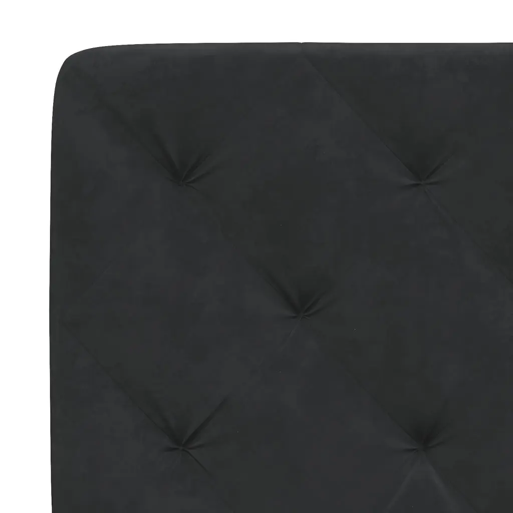 Queen Headboard Cushion Foam Filled 152cm Black Velvet Upholstered Wall Mount