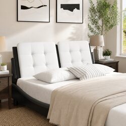 Faux Leather Wall-Mounted Bed Pillow Headboard 137cm