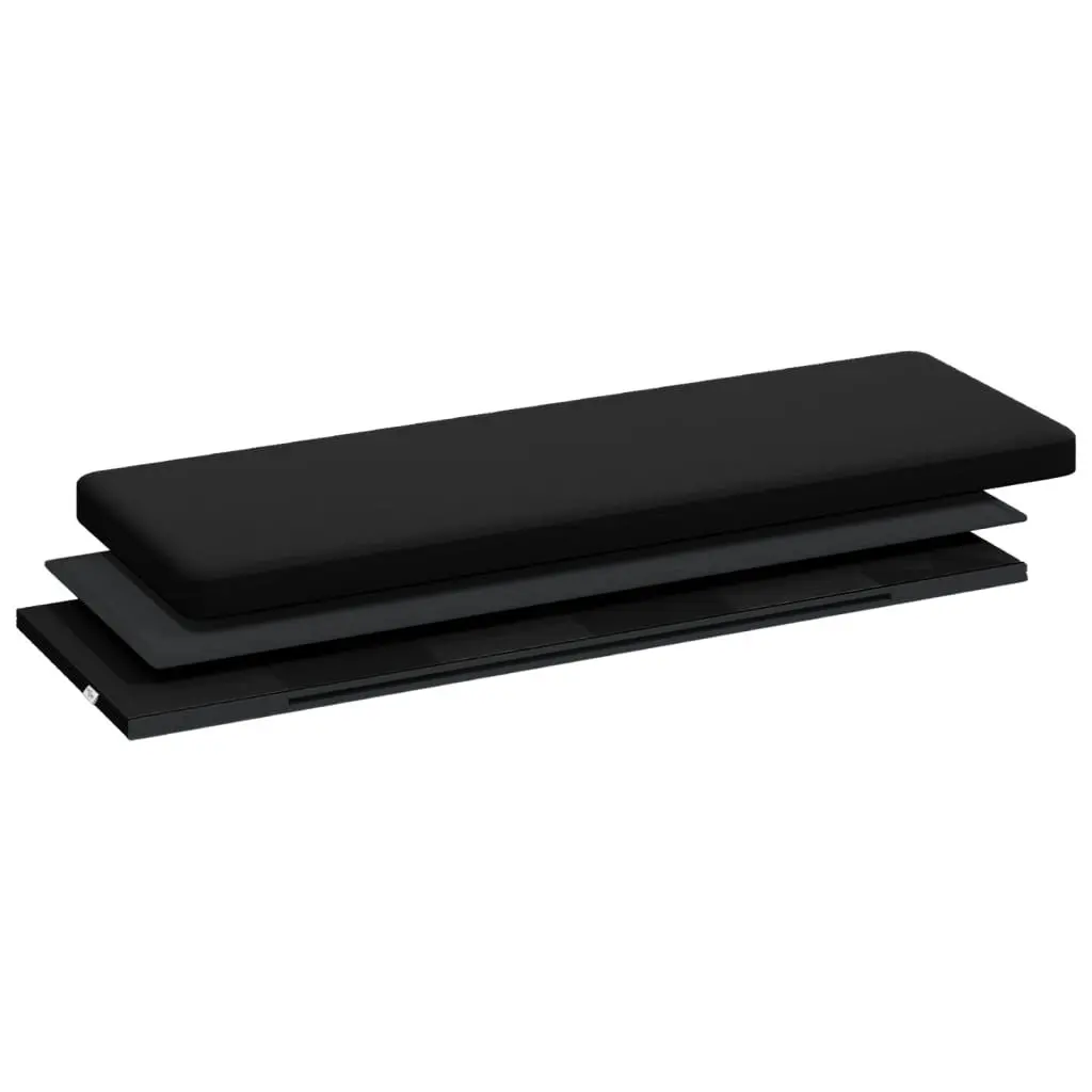 Storage Bench Foldable Black PVC Seat Ottoman