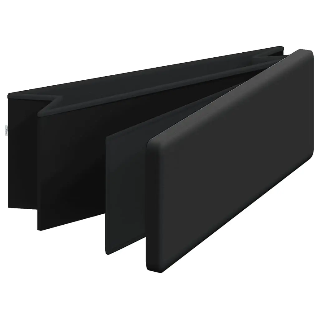 Storage Bench Foldable Black PVC Seat Ottoman