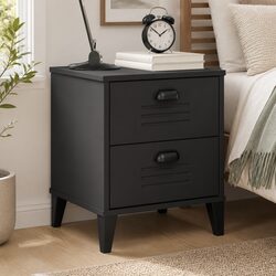 Engineered Wood Bedside Cabinet in Anthracite Grey