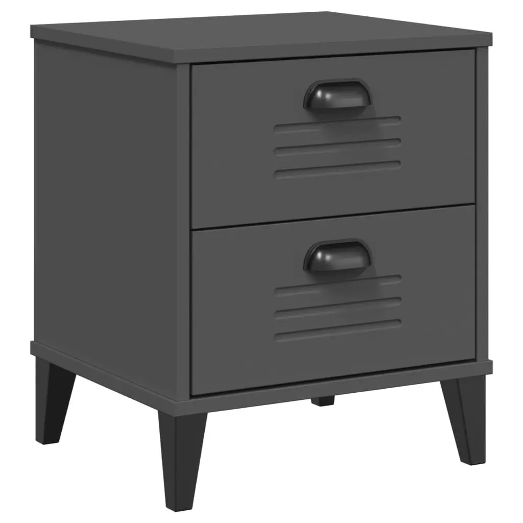 Bedside Cabinet Engineered Wood Storage Anthracite Grey