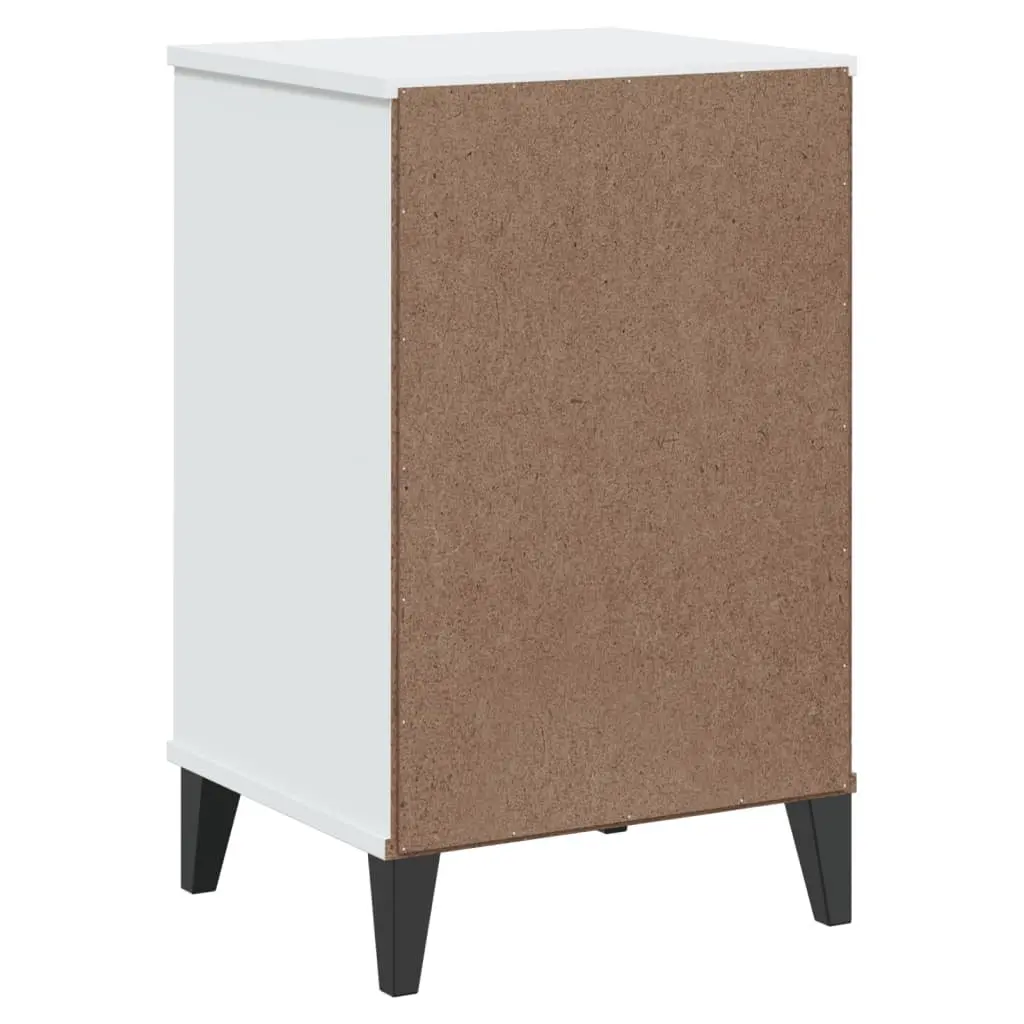 Bedside Table Engineered Wood Storage White