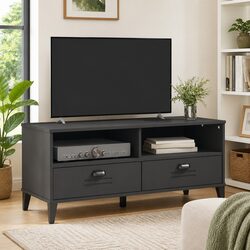 Engineered Wood TV Cabinet in Anthracite Grey with Storage