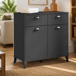 Anthracite Grey Sideboard with Engineered Wood Construction