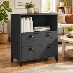 Engineered Wood Industrial Bookcase in Anthracite Grey