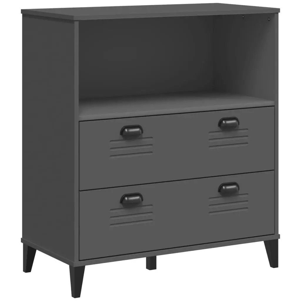 Industrial Bookcase Engineered Wood Open Shelving Anthracite Grey 80x40x90cm
