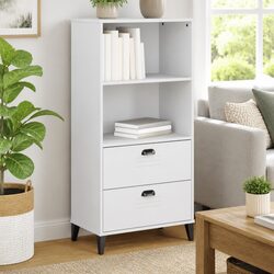 Industrial Design White Bookcase 60x35x123 cm