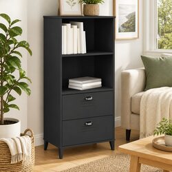 Engineered Wood Anthracite Grey Bookcase Cabinet