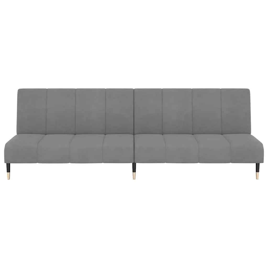 Sofa Bed Convertible Grey Velvet 2 Seater