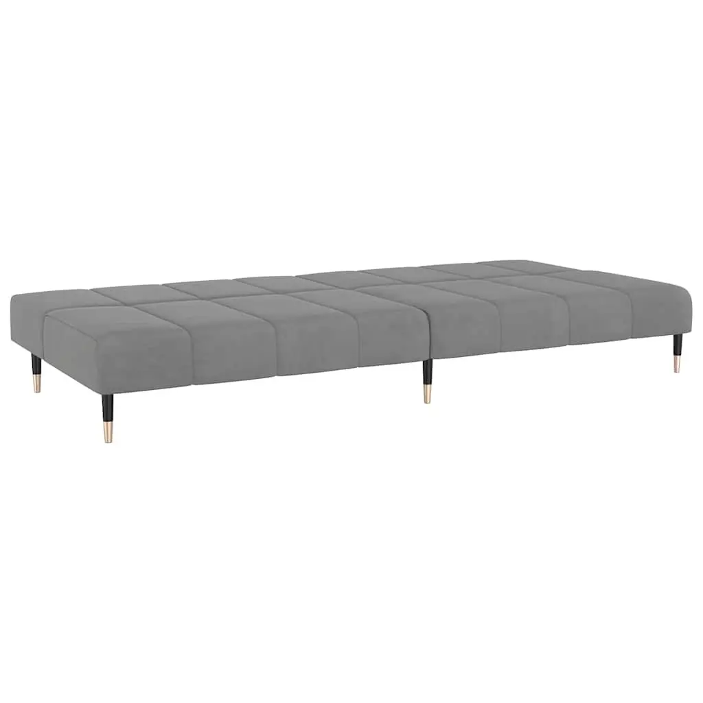 Sofa Bed Convertible Grey Velvet 2 Seater