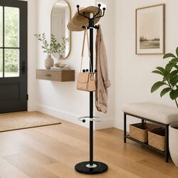 Coat Stand with Umbrella Holder 180cm, Iron and Marble