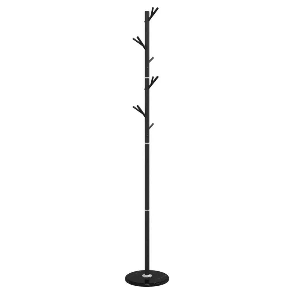 Coat Stand Black Iron Frame 175 cm 12 Hooks Free-standing Storage Organizer