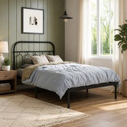 Steel King Single Bed Frame with Headboard and Storage Space