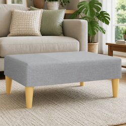 Durable Light Grey Footstool with Plywood Construction