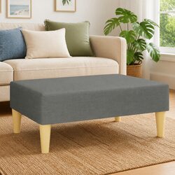 Dark Grey Footstool with Plywood Frame for Stability