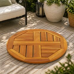 Round Solid Acacia Wood Table Top Ø40x2 cm