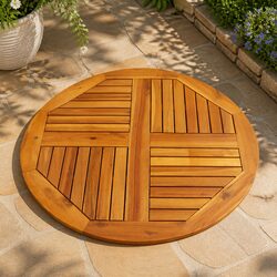 Round Acacia Wood Table Top Ø80x2.2 cm for Replacement