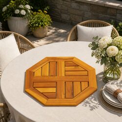 Octagonal Solid Acacia Table Top 40x40x2 cm Brown