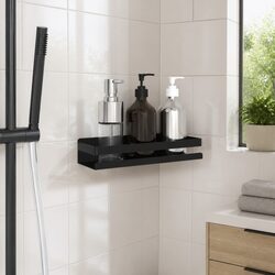 Wall-Mounted Shower Shelf in Black Stainless Steel