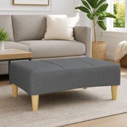 Fabric Footstool Dark Grey 77x55x31 cm for Living Room