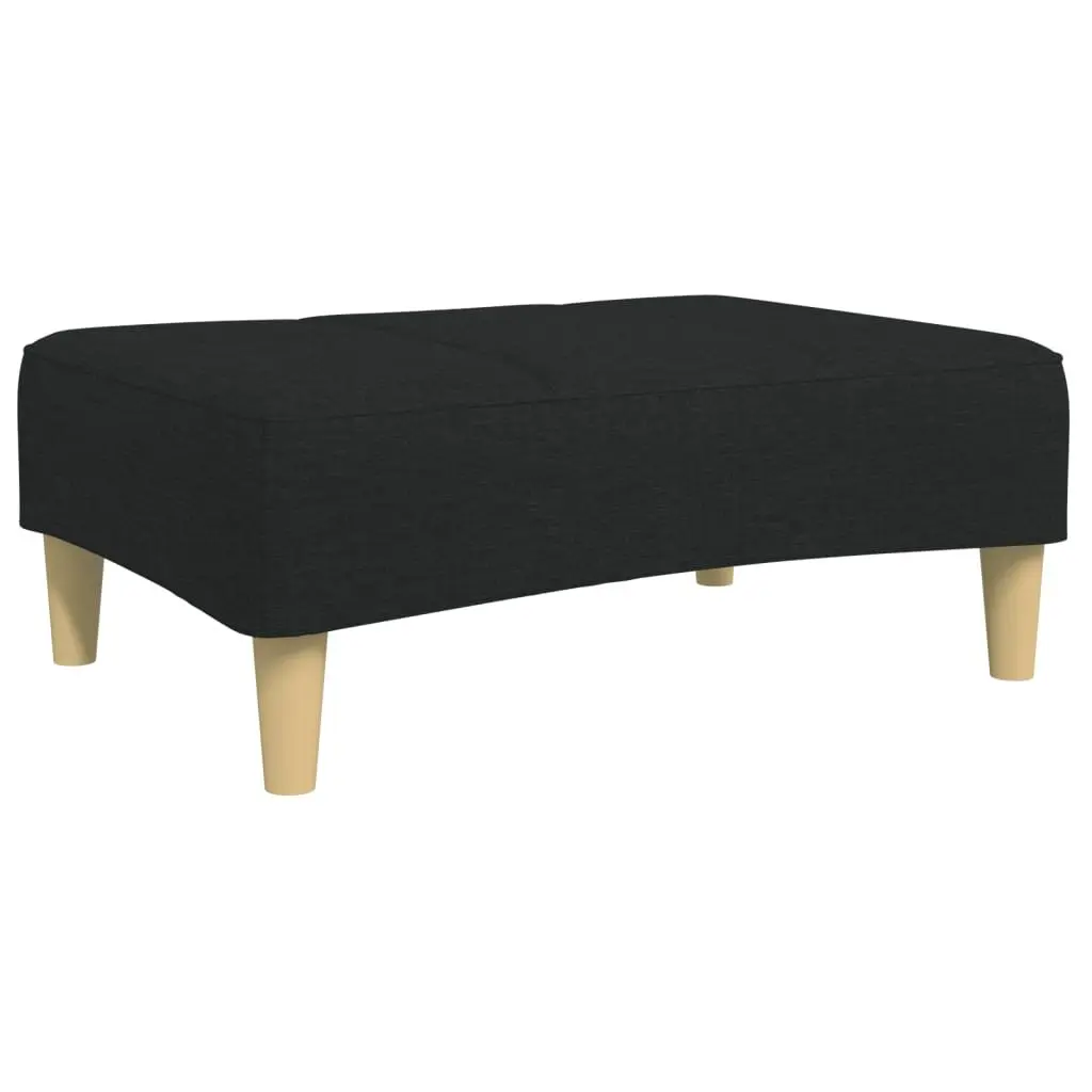 Ottoman Footstool Soft Fabric Compact Black