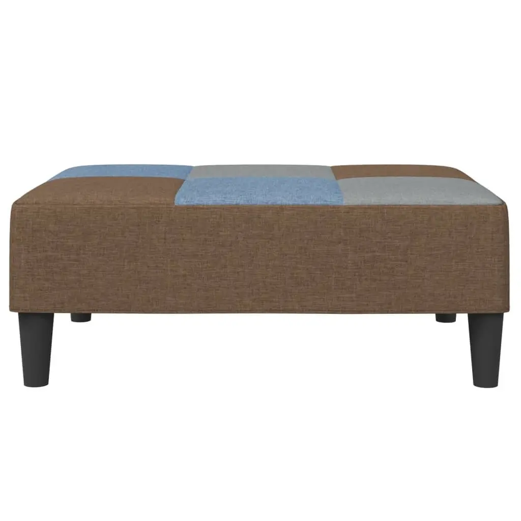 Ottoman Multicolour Patchwork Fabric Footstool Compact Size