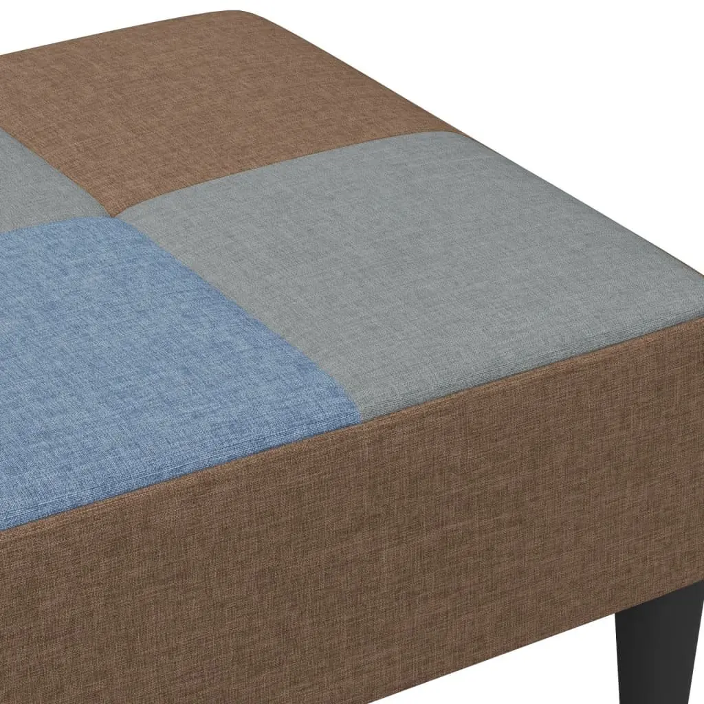Ottoman Multicolour Patchwork Fabric Footstool Compact Size