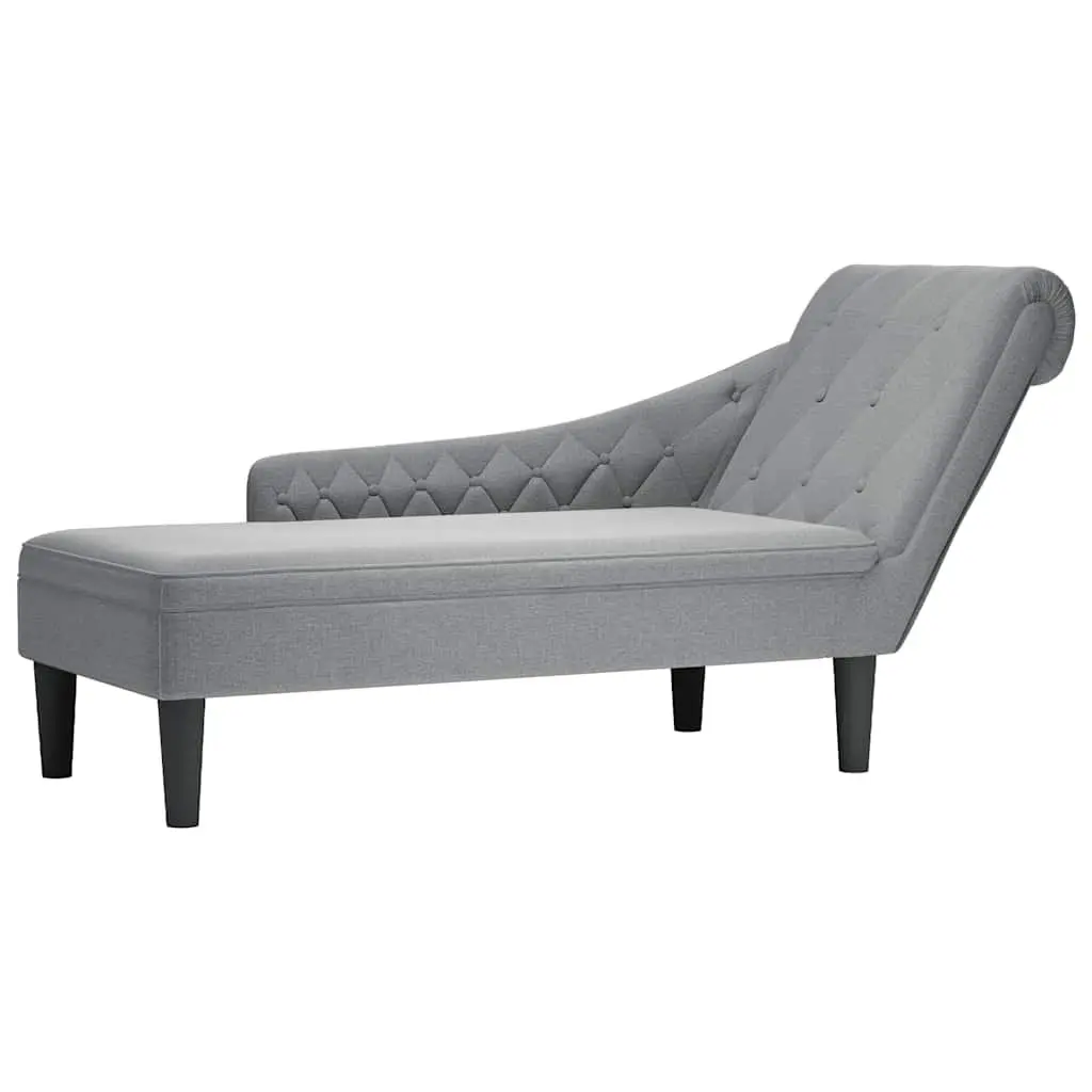 Chaise Lounge Sofa with Lumbar Pillow Right Armrest Button Tufted Living Room