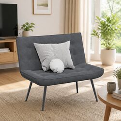 Grey Velvet Bench with Backrest for Indoor Use