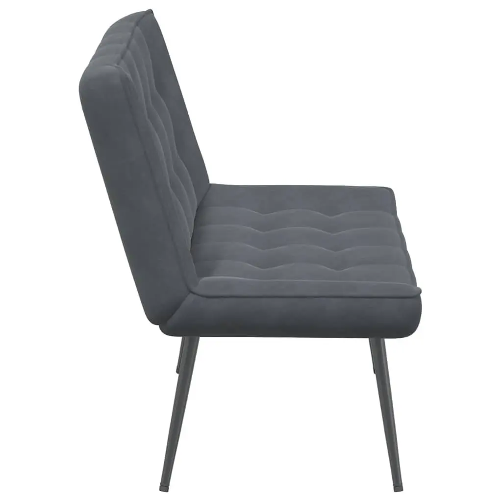Velvet Bench Seat with Backrest Support Indoor Furniture Grey 110 x 74 x 84 cm