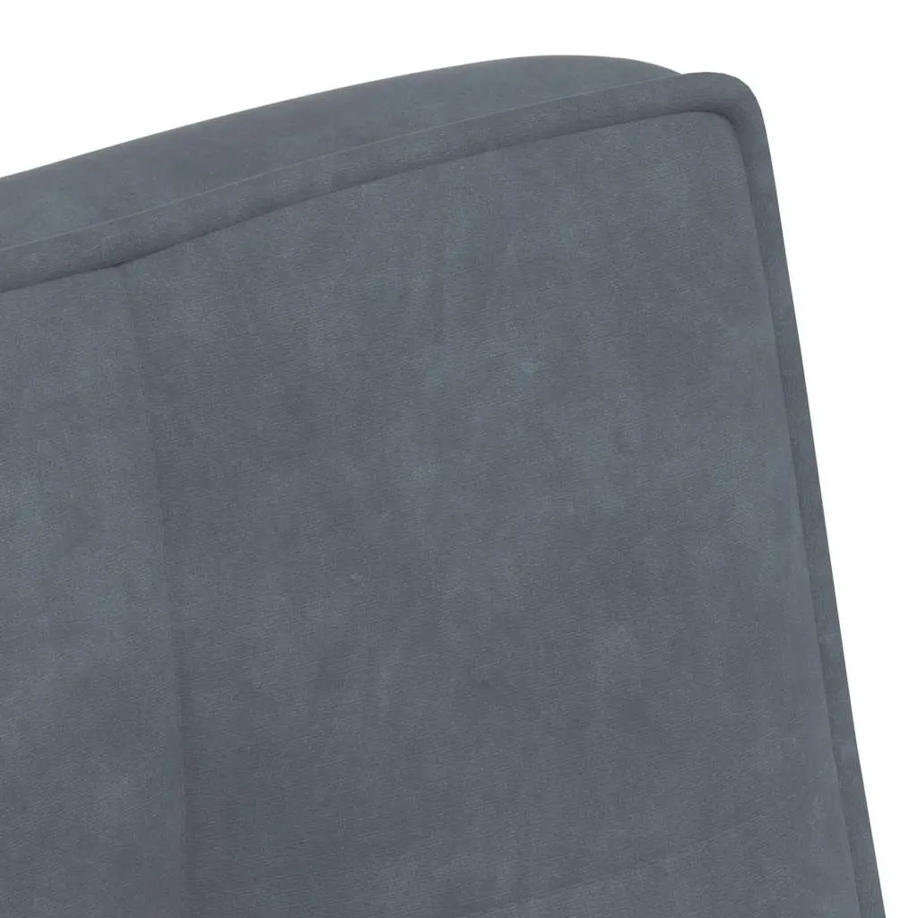 Velvet Bench Seat with Backrest Support Indoor Furniture Grey 110 x 74 x 84 cm