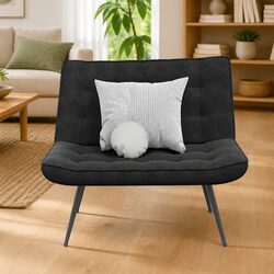 Durable Black Velvet Bench with Backrest for Versatile Use