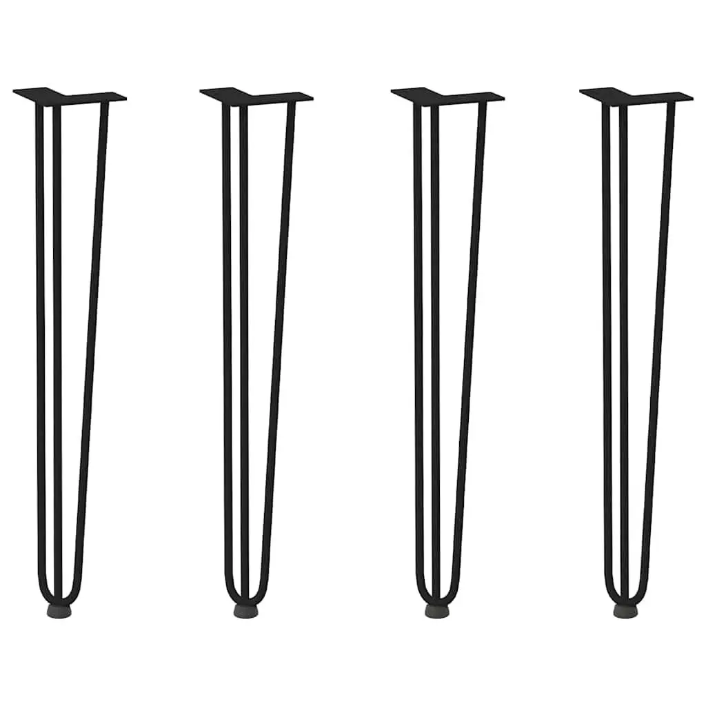 Adjustable Hairpin Table Legs Black Steel 72cm Set of 4 for Console or Coffee Tables