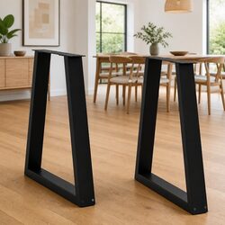 Steel V-Shape Dining Table Legs Black 60x72-73.3 cm Set of 2