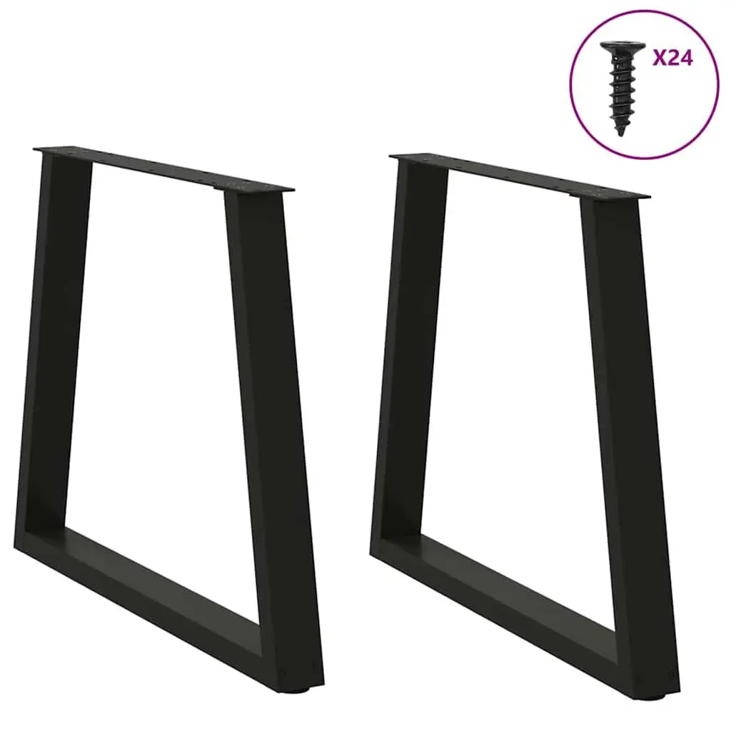 Dining Table Legs Adjustable V-Shape Steel 70x72-73.3cm Black 2pcs