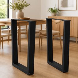 Adjustable V-Shape Dining Table Legs Steel Black 60x72-73.3cm