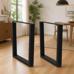V-Shape Dining Table Legs in Steel Black