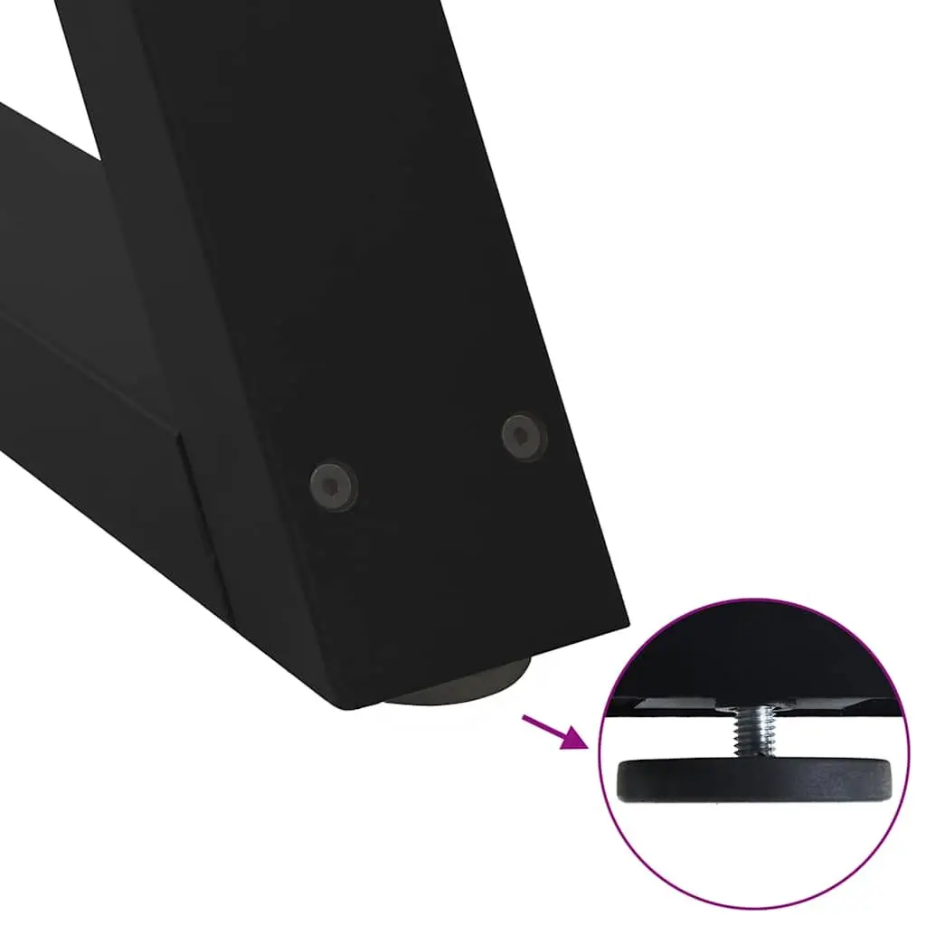 Dining Table Legs Adjustable Feet Levellers 70x72-73.3cm Black Steel