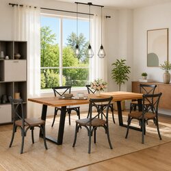 Steel Dining Table Legs U-Shaped 2 pcs Black 80x72-73cm